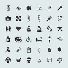 Vector Medical Icons 36 Set