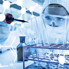 Composite image of protected female scientist