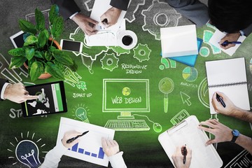 Composite image of business meeting