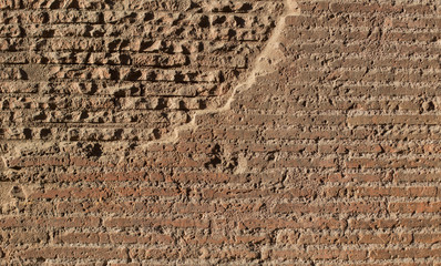 Antique textured wall from stone in Rome
