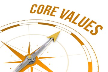 Core values against compass © vectorfusionart