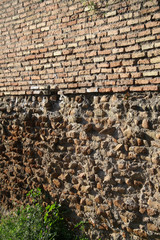Rome,Italy,old wall,spring.