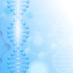science background with DNA theme and copyspace for your text