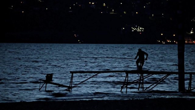 Fisherman at sunset