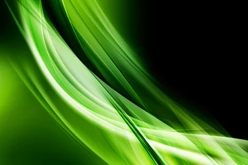 Store enrouleur Vague abstraite Green Abstract Waves Art Composition Background