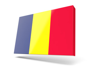 Square icon with flag of chad