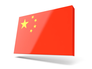 Square icon with flag of china