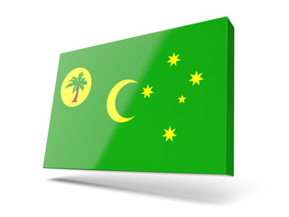 Square icon with flag of cocos islands