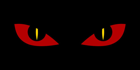 Evil scary eyes - demon snake devil nightmare illustration.
