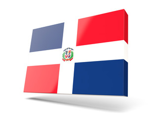 Square icon with flag of dominican republic
