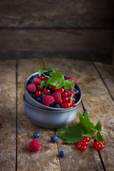 fresh summer berries in  metal bowl.tif