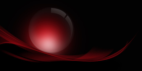 Red and Black abstract wave background 