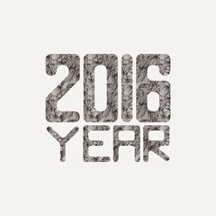 Vector sign for a new 2016 of fancy elegant pattern