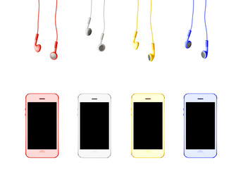 mp3 player with headphones (colored)