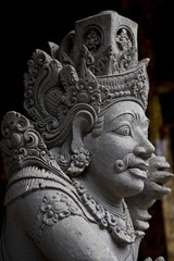 Close up portrait of a typical balinese statue