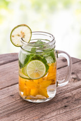 fresh fruit Flavored infused water mix of starfruit, mint and li