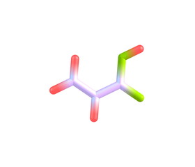 Acrylic acid molecule isolated on white