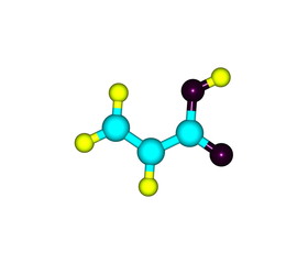 Acrylic acid molecule isolated on white