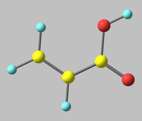 Acrylic acid molecule isolated on grey