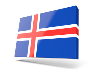 Square icon with flag of iceland