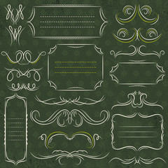 Calligraphy decorative borders, ornamental rules, dividers, vect