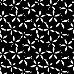 Black and White Vector Flower Pattern