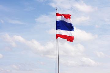 thai flag at blue sky 