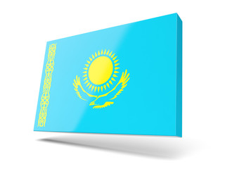 Square icon with flag of kazakhstan