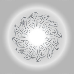 Vector circular ornament of fine women's shoes with high heels