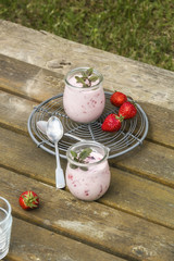 Picknick mit Erdbeerjoghurt