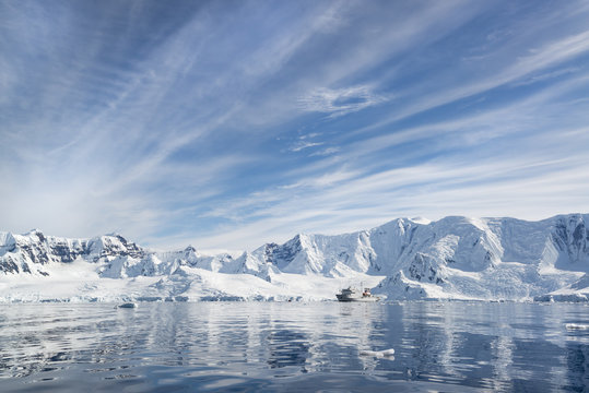 Akademik Sergey Vavilov, a Russian polar research vessel, in Antarctic
