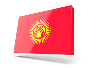 Square icon with flag of kyrgyzstan