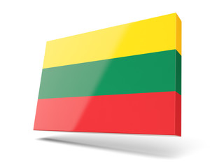 Square icon with flag of lithuania