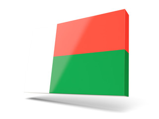 Square icon with flag of madagascar