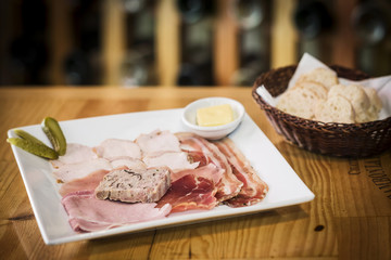 french mixed charcuterie smoked meats platter