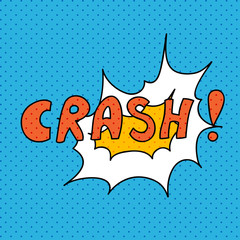 Comics pop art style blank layout template with clouds beams. Co