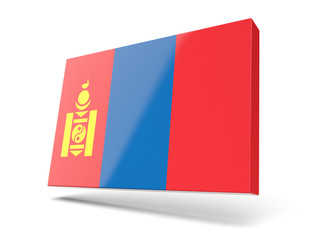 Square icon with flag of mongolia