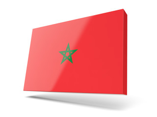Square icon with flag of morocco