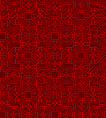 Seamless Chinese window tracery polygon geometry line pattern background.
