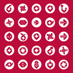 Abstract unusual vector icons set, creative symbols collection,