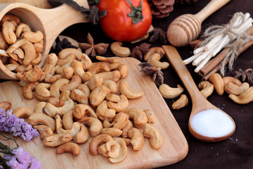 Roasted cashews nuts with natura