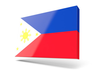 Square icon with flag of philippines