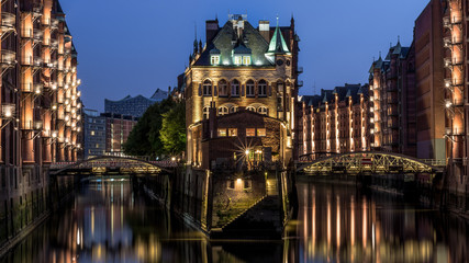 Hamburg Speicherstadt Wasserschloss - Nacht
