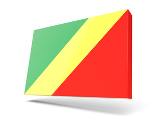 Obraz premium Square icon with flag of republic of the congo