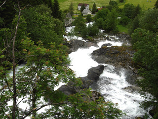 Whitewater river in Geiranger (Norway)