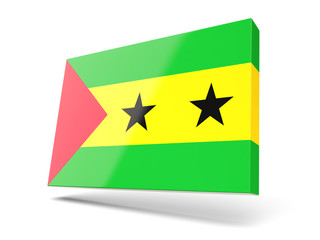 Square icon with flag of sao tome and principe