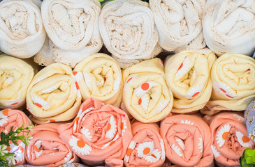 Rolled up of spa towels