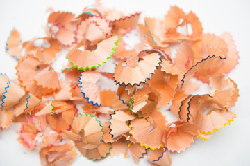 part of pencils from pencil sharpener