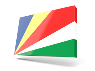 Square icon with flag of seychelles