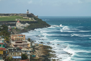 Crashing surf at El Morro Fortress, San Juan, Puerto Rico